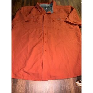 Under Armour Men AllSeasonGear Odor Control Short Sleeve Button Shirt Orange XL